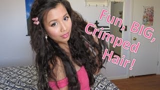 FUN BIG CRIMPED HAIR TUTORIAL [upl. by Eatnoid]