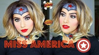 Miss Captain America halloween makeup [upl. by Novaat98]