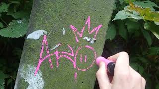 Graffiti tagging and review Molotow dripstick rollerball pink Aro [upl. by Arakahs]