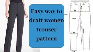 Women trouser  Learn how to make womens trouser DETAILED [upl. by Braswell]