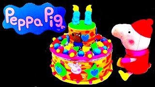 Peppa Play Doh Birthday Cake Dough Play Set Peppa Pig How To Make A Cake StrawberryJamToys [upl. by Rubie]