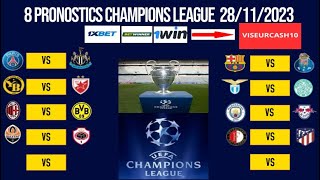 pronostic foot CHAMPIONS LEAGUE  les 8 meilleurs pronostics CHAMPIONS LEAGUE [upl. by Aimet579]