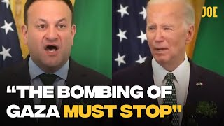 Leo Varadkar calls on Joe Biden to demand immediate ceasefire in Gaza [upl. by Colombi]