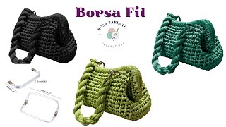 Tutorial borsa “Fit”uncinetto con chiusura a molla a scattoclutch bag [upl. by Adrahs]