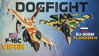 F16C Viper Vs Su30SM FlankerH DOGFIGHT  Digital Combat Simulator  DCS [upl. by Spears]