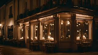 Cozy French Bistro at Night with Candlelight  HighQuality 4K Relaxing Ambience  Piano [upl. by Ziguard]