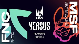 FNATIC VS MISFITS LEC Summer split 2021  PLAYOFFS MAPA 2 League of Legends [upl. by Jezabel]