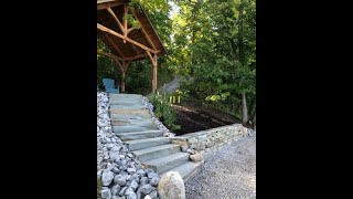 Dry stack stone retaining wall build [upl. by Leachim467]