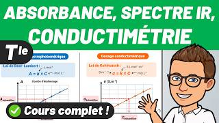 ABSORBANCE CONDUCTIVITÉ DOSAGE PAR ÉTALONNAGE ✅ Cours complet 💪 Terminale spécialité [upl. by Vogeley]