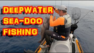 Deep water offshore Jetski fishing adventure electric reel fishing at 1300 feet deep [upl. by Eissim]