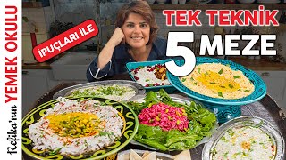 1 TEKNİK 5 MEZE 🤩 YILBAŞI SOFRASI MEZE ÇEŞİTLERİ Havuç Tarator Yoğurtlu Kereviz ve Pancar Mezesi [upl. by Onirefes]