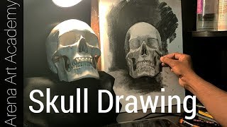 Skull Drawing and Art talk  Drawing Lessons  Hindi [upl. by Rubinstein]