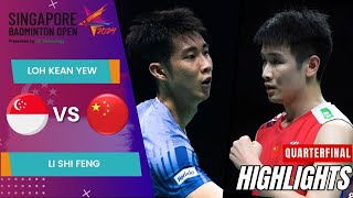 Loh Kean Yew SGP vs Li Shi Feng CHN  QF  Singapore Open 2024 [upl. by Blodgett569]