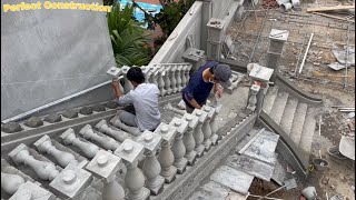 Construction Techniques For Installing Outdoor Stair Railings Using Precast Concrete Bars [upl. by Alpert79]