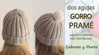 ✅ Gorro prame dos agujas Para Principiantes Labores y Punto [upl. by Angelita]