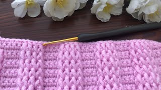 Amazing model ✅ very easy crochet embossed baby blanket model  easy crochet knitting [upl. by Barrington]