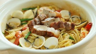 Claypot Fried Hokkien Mee Recipe  砂煲福建面 [upl. by Nezam]