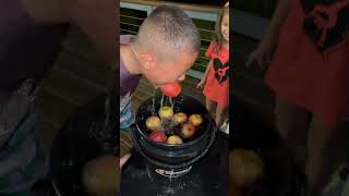 Bobbing for apples funny challenge family [upl. by Grewitz]