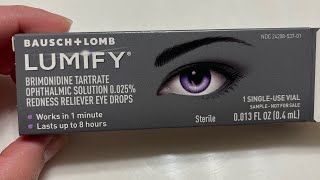 BauschLomb Lumify Eye Drops Review [upl. by Gavan]