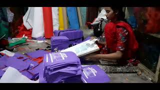 screen print on Non woven fabric bag Non woven fabric bag making factory in Bangladesh [upl. by Hoon]