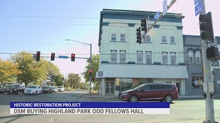 Des Moines in process of buying Highland Park Odd Fellows Hall for historic restoration [upl. by Enrobso]