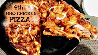 4th of July BBQ Chicken Pizza Recipe  ThymeWithApril [upl. by Aseneg590]