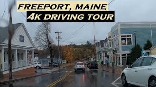 Freeport Maine  4k Driving Tour  Dash Cam [upl. by Ahsyad]