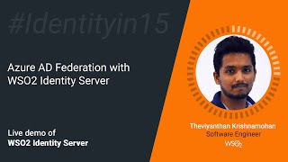 Azure AD Federation with WSO2 Identity Server Identityin15 [upl. by Ymmor]