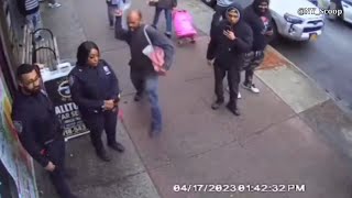 Shocking video shows suspect assaulting NYPD officer in the Bronx [upl. by Cathie376]