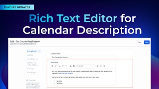 Rich Text Editor for Calendar Description Live [upl. by Renado]