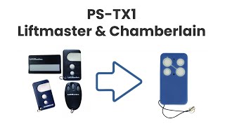 Hvordan programmere fjernkontroll PSTX1 mot Liftmaster og Chamberlain 43392 MHz [upl. by Devonna749]