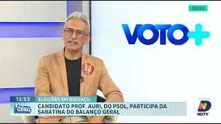 Sabatina do Balanço Geral Prof Auri do PSOL apresenta propostas para Biguaçu [upl. by Whitman]