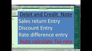 Tally ERP 9 Debit amp Credit Note Entry Auto calculate GST IGST [upl. by Tnelc]