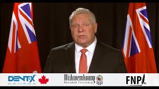 Ontario Premier Doug Ford Message to DentX Canada  New PPE Facility in the First Nations Canada [upl. by Fineberg]