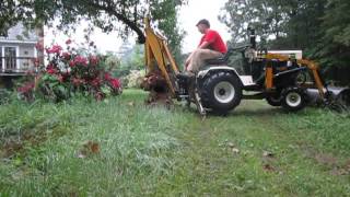 Bolens HT23 with Rebuilt Brantly Backhoe Operating [upl. by Cornelia]