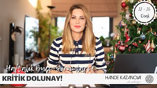 KRİTİK DOLUNAY  22  28 Ocak Haftalık Burç Yorumları  Hande Kazanova ile Astroloji [upl. by Nimoynib357]