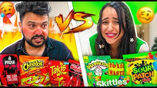 The ULTIMATE Spicy VS Sour Food Challenge 🍋🌶 [upl. by Weatherby489]