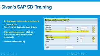 SAP Sales Order Reports Part2  Sivans SAP SD Training [upl. by Ennahteb]