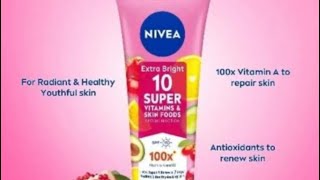 Nivea Extra Bright 10 Super Vitamins ampSkinfood First impression [upl. by Christi]