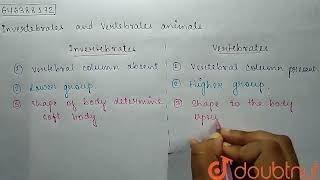 Invertebrate and Vertebrate animals  CLASS 6  CLASSIFICATION OF LIVING BEINGS  BIOLOGY  Doub [upl. by Waverley]