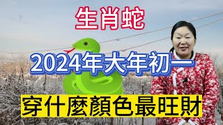 生肖屬相蛇！屬蛇人在2024年大年初一穿什麼顏色衣服最旺！本期視頻講述生肖屬蛇人的2024年運勢以及財運等等！生肖 運勢 風水 財運 [upl. by Elconin]