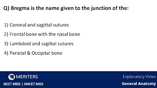 NEET MDS  INICET  Anatomy  Osteology  Explanatory Video  NEET MDS Videos MERITERS [upl. by Cayla]