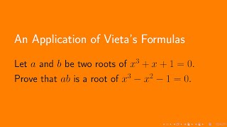 An application of Vietas formula for cubic equations [upl. by Eerej]