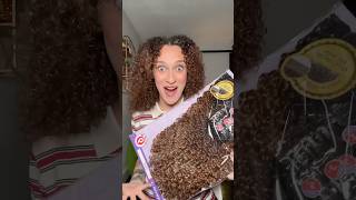 TRYING LONG CURLY HAIR EXTENSIONS curlyhair grwm [upl. by Ahsiemak]