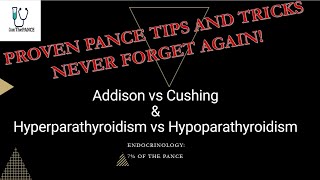 Addison vs Cushing amp Hyperparathyroidism vs Hypoparathyroidism Pance review [upl. by Garrity]