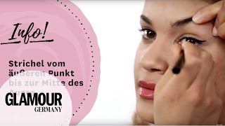 Eyeliner richtig auftragen I how to den perfekten Lidstrich schminken I GLAMOUR Beauty Tutorial [upl. by Sherar]