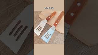 Stainless Steel Frying Spatula With Wooden Handle Leaky Spatula Steak Steak Spat [upl. by Eynobe]