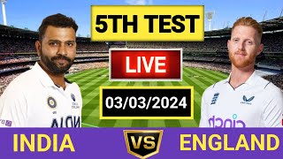 🔴LIVE CRICKET MATCH TODAY  India vs England  5th Test  Day 1  CRICKET LIVE [upl. by Lonnard80]