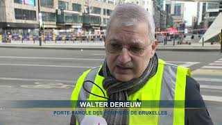 Incendie sur un chantier place Rogier  un pompier de 49 ans est décédé [upl. by Feirahs]