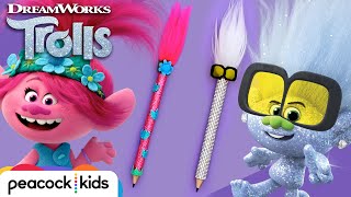 These DIY TROLLS Pencils Will Add Some SPARKLE To Your Writing  TROLLS [upl. by Schreibe]